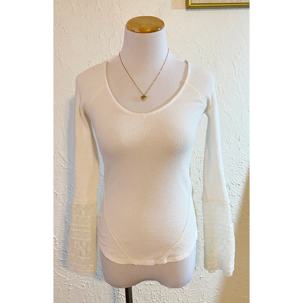 Free People Lacy Bell Sleeve Top